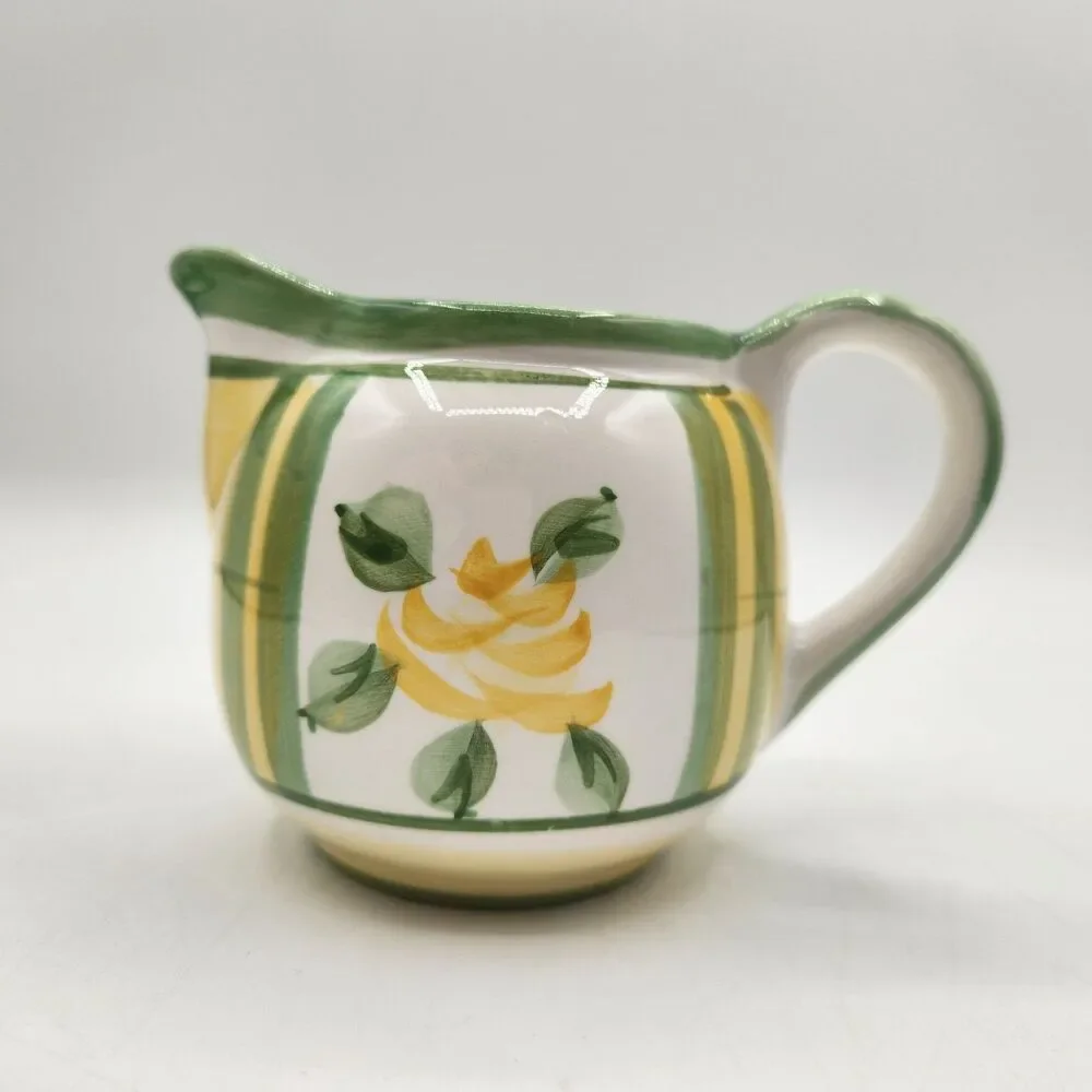 Royal Norfolk Tea Set 4 Pc Green Yellow Rose Tea Pot Sugar Creamer Napkin Holder